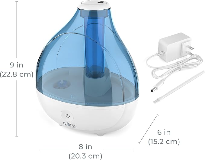 MistAire Ultrasonic Cool Mist Humidifier - Quiet Air Humidifier for Bedroom, Nursery, Office, & Indoor Plants, alternate