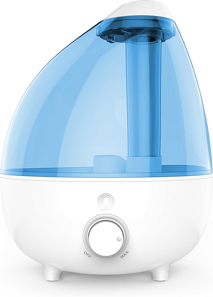 MistAire XL Ultrasonic Cool Mist Humidifier - All Day Operation for Large Rooms, 1 Gallon Tank, Variable Mist Control