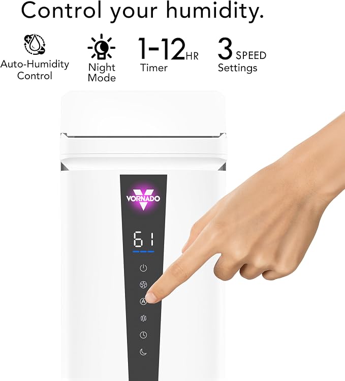 MISTIC 8 Whole Room Ultrasonic Humidifier, Top-Fill, Aromatherapy, 2-Gallon Tank, 3-Gallon Output, Warm or Cool Mist