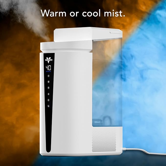 MISTIC 8 Whole Room Ultrasonic Humidifier, Top-Fill, Aromatherapy, 2-Gallon Tank, 3-Gallon Output, Warm or Cool Mist