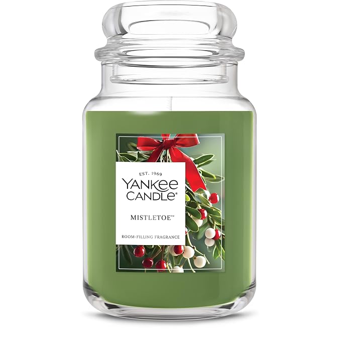 Mistletoe, Christmas Scented Candle, 22oz Large Jar with up to 150 Hour Burn Time, Giftable, product image