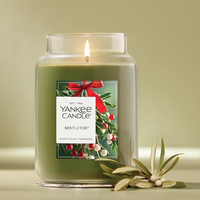 Mistletoe, Christmas Scented Candle, 22oz Large Jar with up to 150 Hour Burn Time, Giftable, alternate product view 4