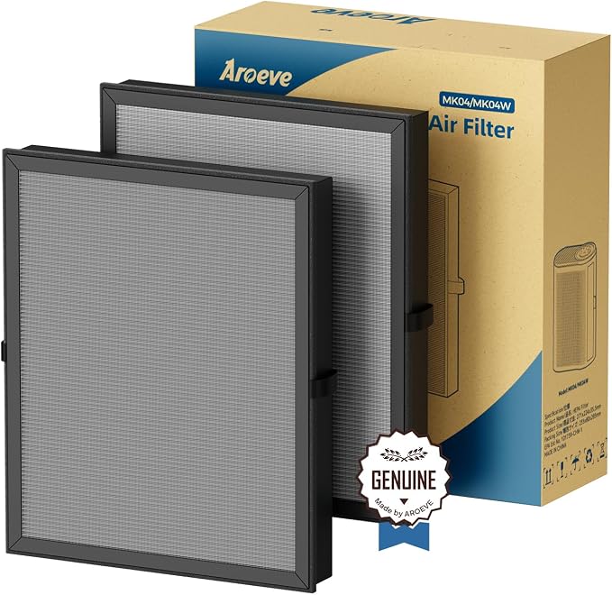 MK04 Air Purifier Replacement Filter, Smoke Remove Material 4 -in-1 Filter with Activated Carbon Mix, Against Ash for Smoke