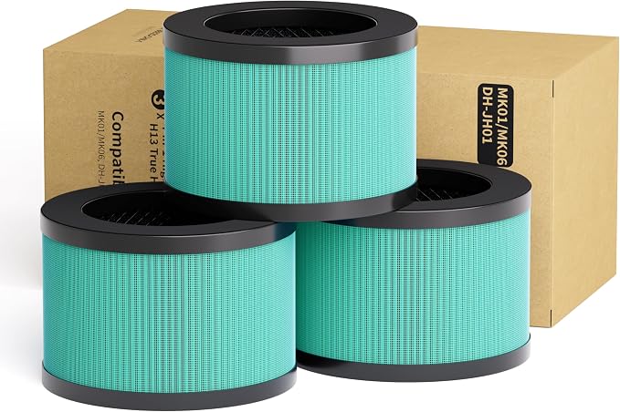 MK06 MK01 True HEPA Replacement Filter Compatible with MK01 MK06 and Kloudi DH-JH01 Air Purifier, Pet Dander Version