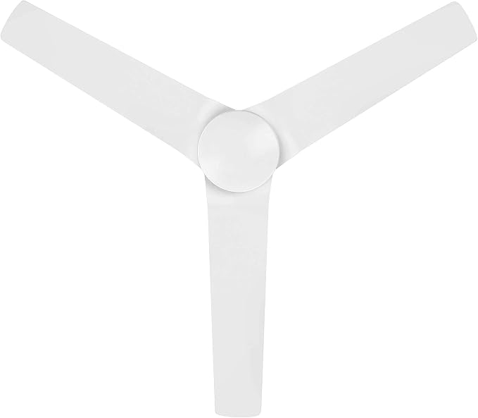 Mocha Indoor/Outdoor 3-Blade Smart Compatible Ceiling Fan 54in Matte White with Remote Control and Wall Cradle. Works with