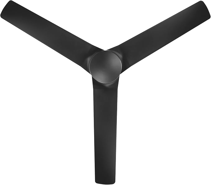 Mocha Indoor/Outdoor 3-Blade Smart Compatible Ceiling Fan 54in Matte Black with Remote Control and Wall Cradle. Works with
