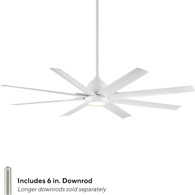 Mocha XL 8-Blade Aluminum Smart Ceiling Fan in Matte White, alternate product view 2