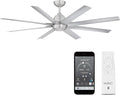 Mocha XL 8 Blades Aluminum Smart Ceiling Fan in Brushed Nickel, product image