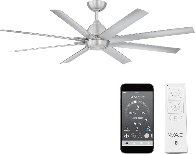 Mocha XL 8 Blades Aluminum Smart Ceiling Fan in Brushed Nickel, product image