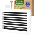 Modern Air Vent Cover 12x8 (Duct Opening) - Decorative White Aluminum Linear Slot Diffuser for Wall, Ceiling, Floor Register