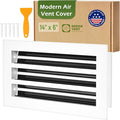Modern Air Vent Cover 14x6 (Duct Opening) - Decorative White Aluminum Linear Slot Diffuser for Wall, Ceiling, Floor Register