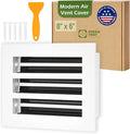 Modern Air Vent Cover 8x6 (Duct Opening) - Decorative White Aluminum Linear Slot Diffuser for Wall, Ceiling, Floor Register