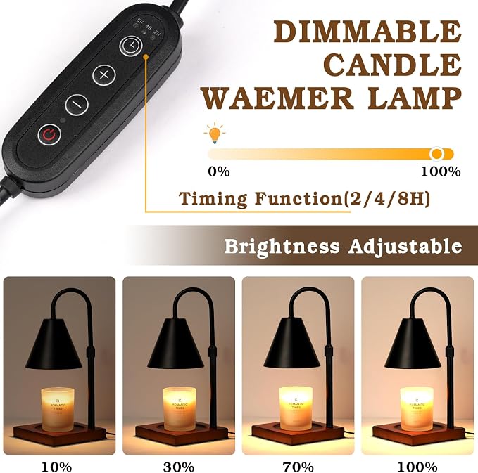 Modern Candle Warmer Lamp 2 Pack, Dimmable Candle Lamp Warmer with Timer, Birthday Gifts for Women Who Have Everything,Gifts