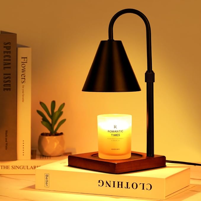 Modern Candle Warmer Lamp with Timer, Dimmable Candle Lamp Warmer, Men for Women Birthday Gifts, Black Candle Warmer
