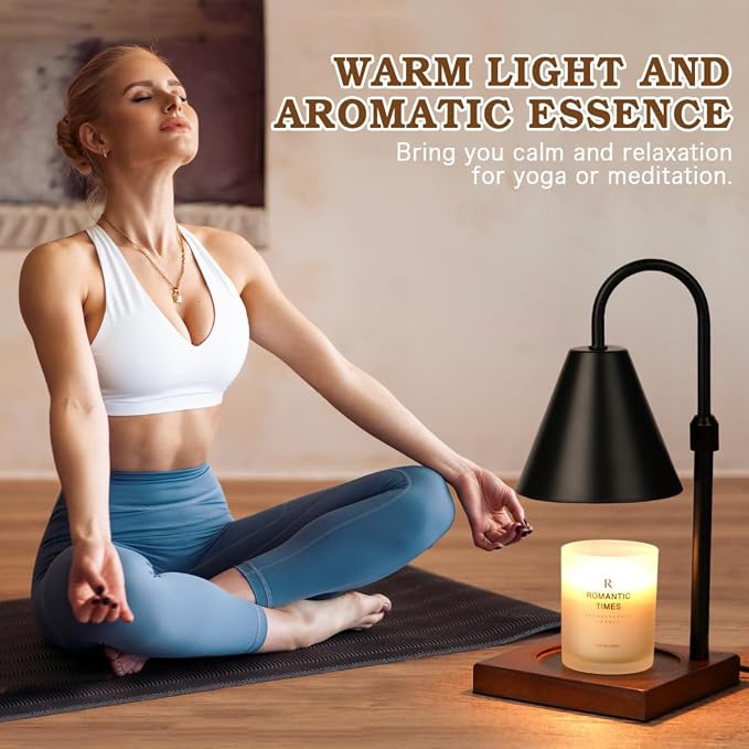 Modern Candle Warmer Lamp with Timer, Dimmable Candle Lamp Warmer, Men for Women Birthday Gifts, Black Candle Warmer