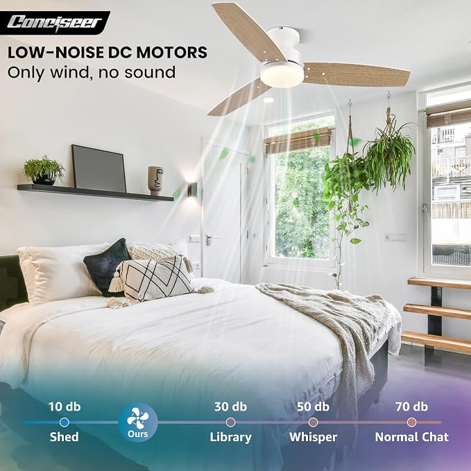 Modern Ceiling Fans with Lights, 42 Inch Ceiling Fan with Light and Remote, Bedroom Living Room Office Outdoor, alternate