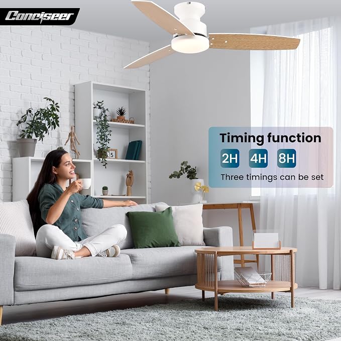 Modern Ceiling Fans with Lights, 42 Inch Ceiling Fan with Light and Remote, Bedroom Living Room Office Outdoor, alternate