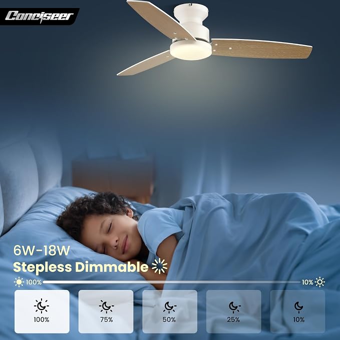Modern Ceiling Fans with Lights, 42 Inch Ceiling Fan with Light and Remote, Bedroom Living Room Office Outdoor, alternate