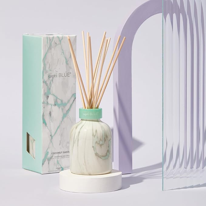 Modern Marble Reed Diffuser Set - Includes Reed Diffuser Sticks, Scented Oil & Glass Bottle, alternate product view 2