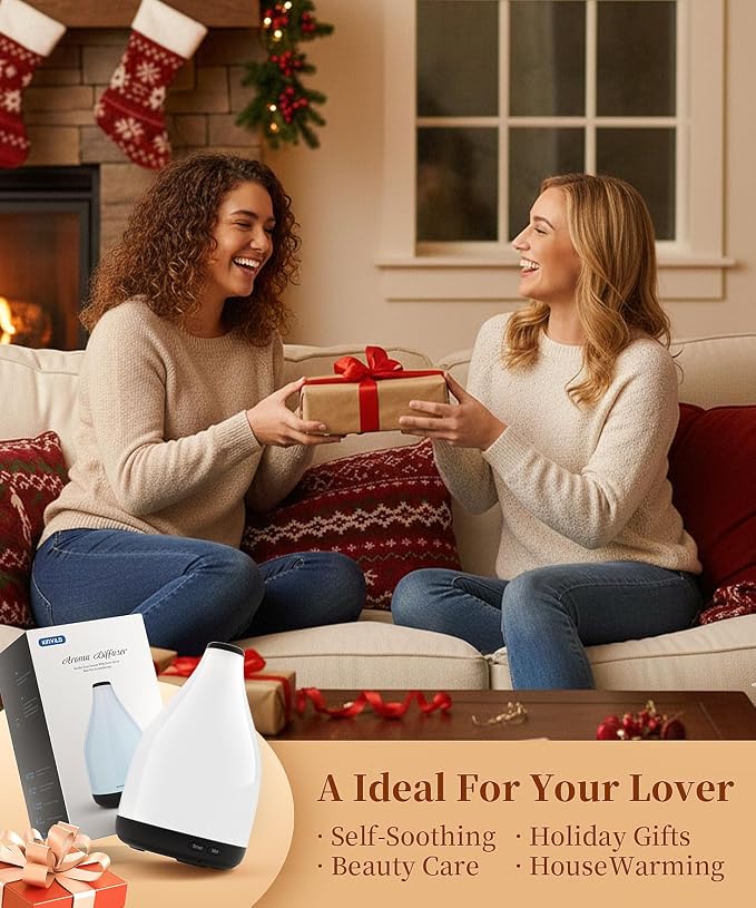 Modern Oil Diffuser for Essential Oils, Large Capacity Aroma Diffusers for Home Room, Ultrasonic Cool Mist 12H Fragrance