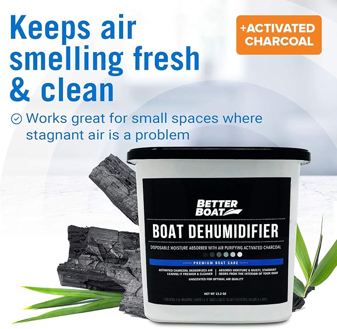 Moisture Absorber 2 Pack with Activated Charcoal Dehumidifier Bucket, Unscented Odor Absorber for Closet Basement Bathroom