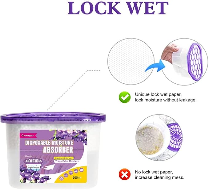Moisture Absorber Box-Odor Eliminator,Absorb Excess Moisture. Suitable for Wardrobe, Bedroom, Kitchen and Bathroom-6 Packs