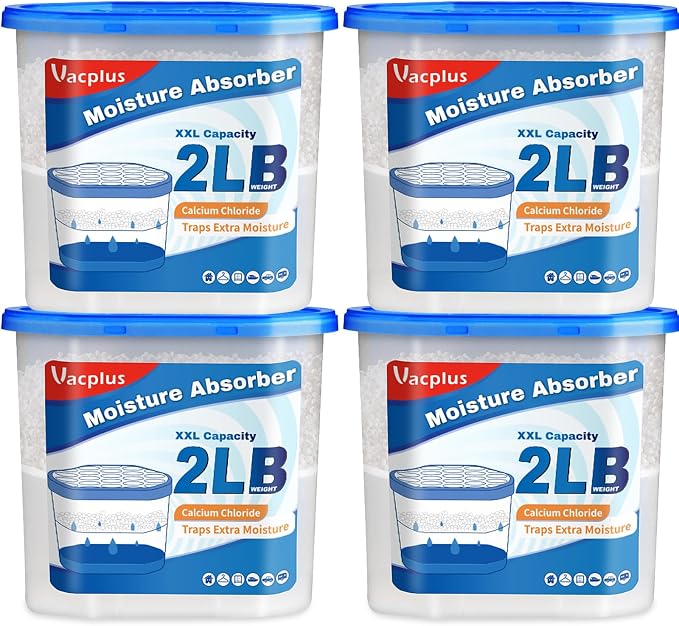 Moisture Absorber Buckets – Large Capacity Dehumidifier and Humidity Absorber for Closet, Basement, Bathroom, RV, and Storage