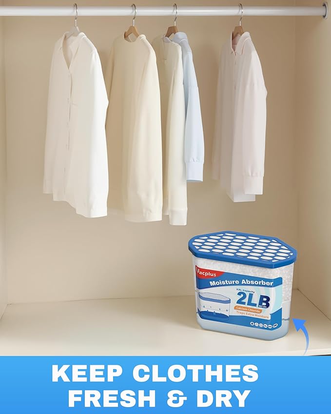 Moisture Absorber Buckets – Large Capacity Dehumidifier and Humidity Absorber for Closet, Basement, Bathroom, RV, and Storage
