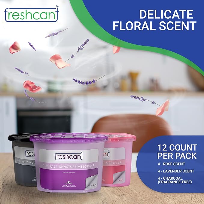 Moisture Absorber Bundle, Room and Closet Freshener, Moisture and Odor Absorber for Home, Rooms, Basement, Garage, Prevent