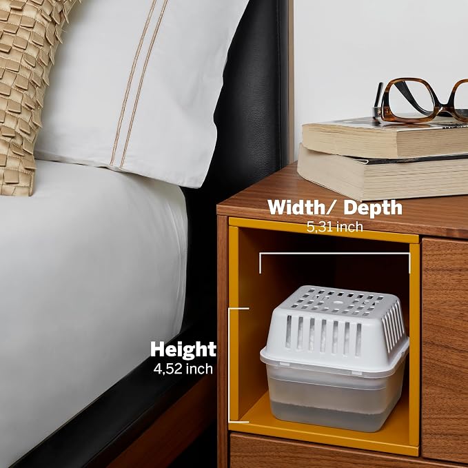 Moisture Absorber Dehumidifier for Home, Compact Pack of 1 Device of 8.8 Oz With 3 Pre Measured Refills, Fragrance Free