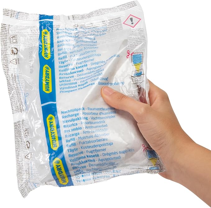 Moisture Absorber Refills for 15.9 Oz Dehumidifier Device, Pack of 4 Unscented Humidity Absorber Bags, Non Electric Humidity