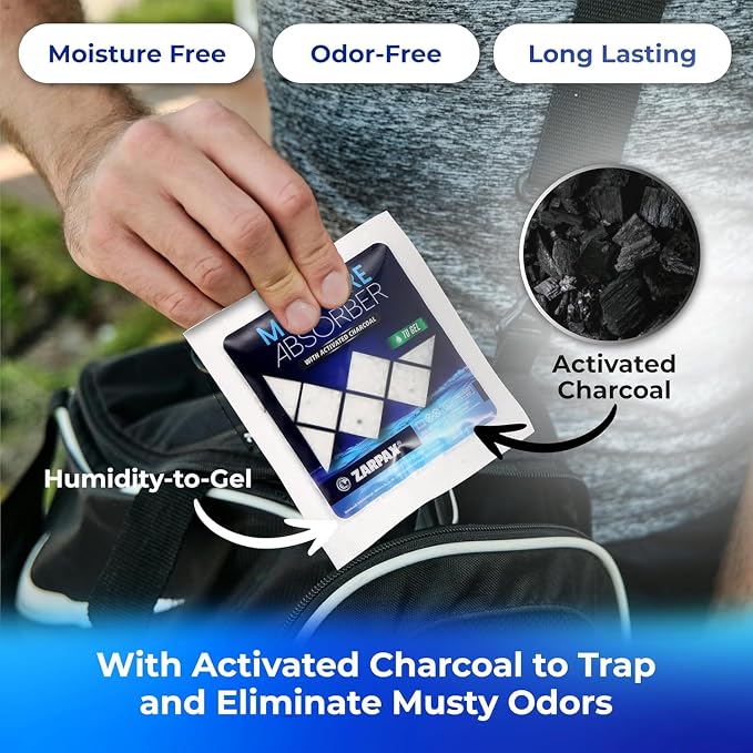 Moisture Absorber Sachets Activated Charcoal 1.4 oz/40g - Remove Excess Moisture In Air - Desiccant Dehumidifier for Closet