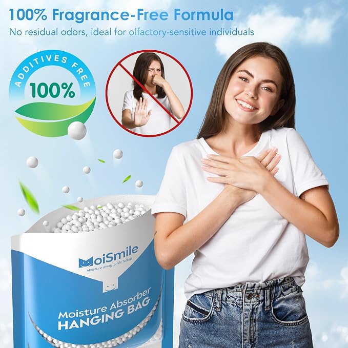 Moisture Absorbers 20 Pack Fragrance Free, Hanging Closet Dehumidifier Bags, Humidity Absorber, Compact, alternate view 9