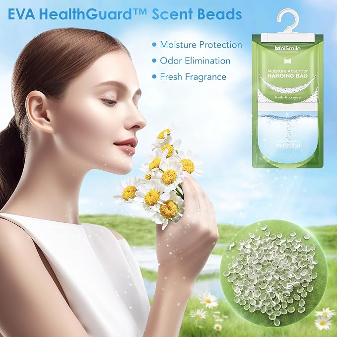 Moisture Absorbers 20 Pack Fresh Fragrance, Hanging Closet Dehumidifier Bags, Humidity Absorber, Compact, alternate view 9