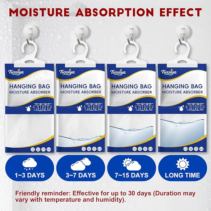 Moisture Absorbers 20 Pack,Hanging Closet Dehumidifier Bags,Moisture Absorbing Bags, Desiccant,Moisture Absorbing Bags for