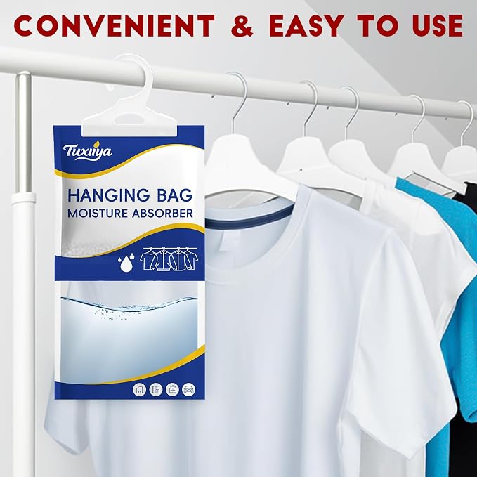 Moisture Absorbers 20 Pack,Hanging Closet Dehumidifier Bags,Moisture Absorbing Bags, Desiccant,Moisture Absorbing Bags for