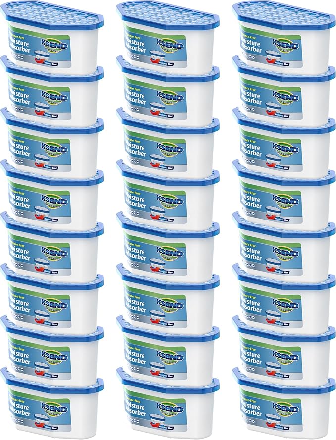 Moisture Absorbers, 24 Pack, Compact Dehumidifier for Closet, Efficient Humidity Absorber Boxes, Moisture Absorber for