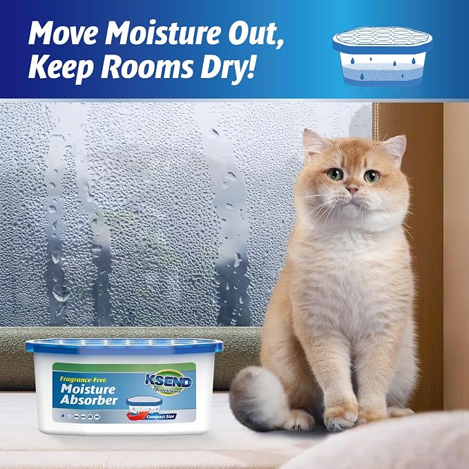 Moisture Absorbers, 24 Pack, Compact Dehumidifier for Closet, Efficient Humidity Absorber Boxes, Moisture Absorber for