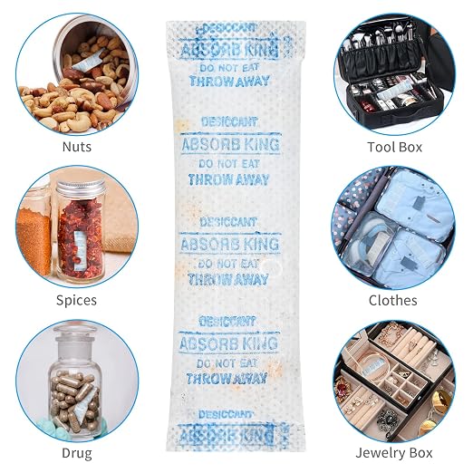 Moisture Absorbers – 250 Packs 5 Gram Silica Gel Packs Food Grade Desiccant Packs, Premium Desiccant Packets for, alternate