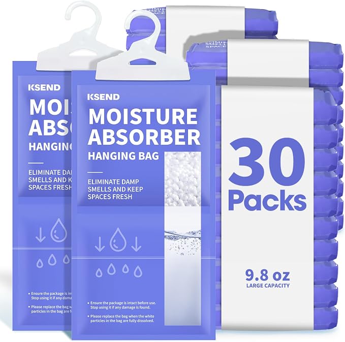 Moisture Absorbers 30 Pack, 9.8 Oz Compact Dehumidifier Bags & Packs, Moisture Hanging Bag, Humidity Absorbers, Closet