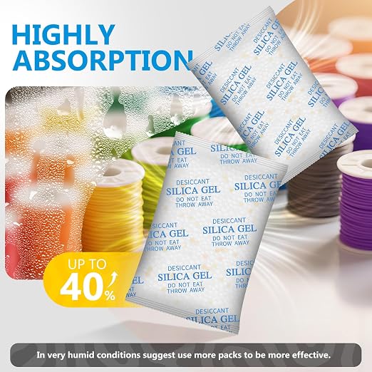 Moisture Absorbers - 50 Gram 22 Packs Silica Gel Packets with Color Indicating, Desiccant Packs for Storage, Food Grade