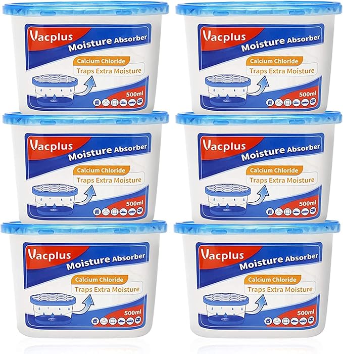 Moisture Absorbers 6 Pack, Portable Humidity Absorber Boxes for Your Bathroom, Closet & Car, Dehumidifier with