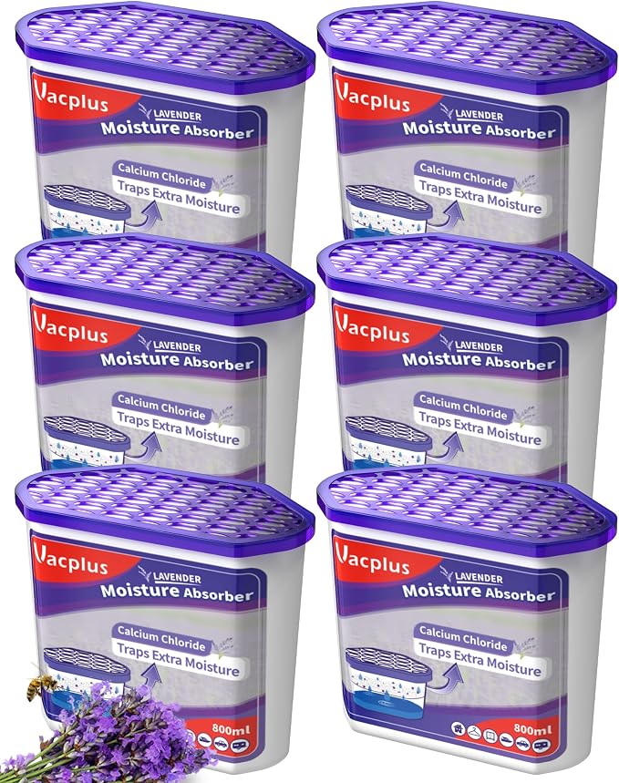 Moisture Absorbers 6 Pack, Portable Humidity Absorber Boxes for Your Bathroom, Closet & Car, Dehumidifier with