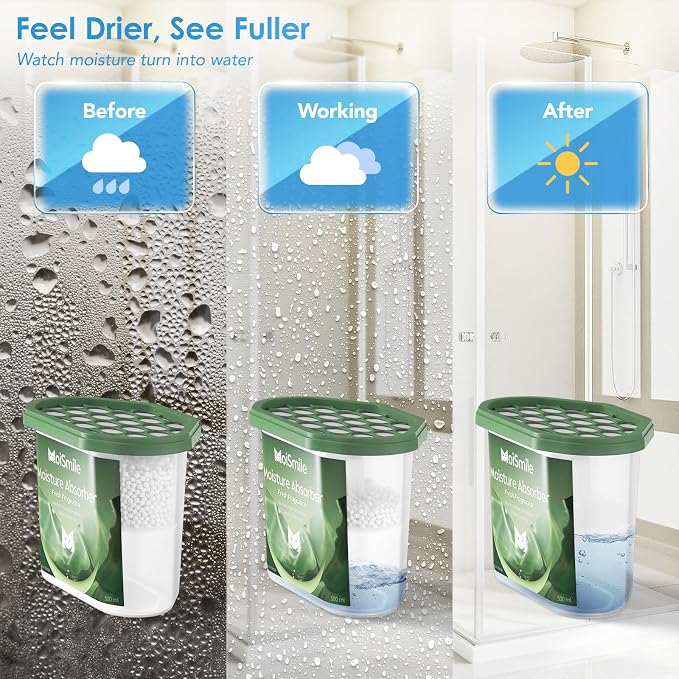 Moisture Absorbers 6 Packs, 10.8 Oz Fresh Scent Efficient Humidity Absorber & Odor Eliminator Boxes, Refillable, alternate