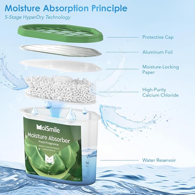 Moisture Absorbers 6 Packs, 10.8 Oz Fresh Scent Efficient Humidity Absorber & Odor Eliminator Boxes, Refillable, alternate