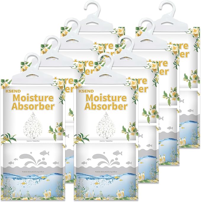 Moisture Absorbers 8 Packs - 9.8 oz Dehumidifier Bags, Portable Moisture Hanging Bags for Closet, Bathroom and Kitchen