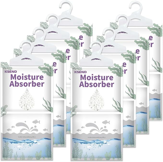 Moisture Absorbers 8 Packs - 9.8 oz Dehumidifier Bags, Portable Moisture Hanging Bags for Closet, Bathroom and