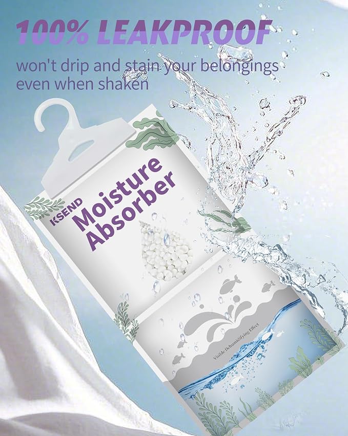 Moisture Absorbers 8 Packs - 9.8 oz Dehumidifier Bags, Portable Moisture Hanging Bags for Closet, Bathroom and, alternate