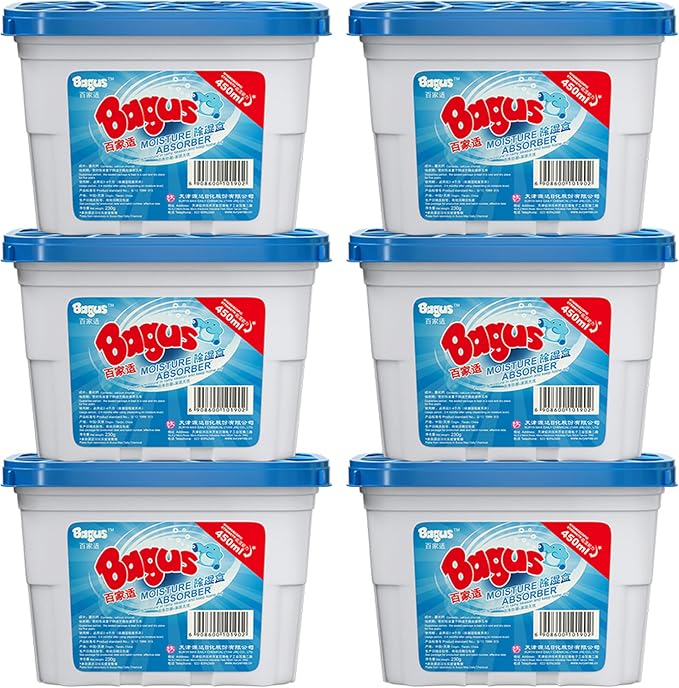 Moisture absorbers Boxes (6 Pack) - 10.5 Oz, Dehumidification Box, Moisture Absorber for Closet, Bathroom, Storage, Kitchens