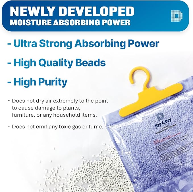 Moisture Absorbers Dehumidifiers for Home, Basement, Bedroom, Small Dehumidifiers - Moisture Absorbers - Blue & White